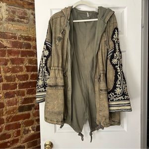 free people golden quills military parka